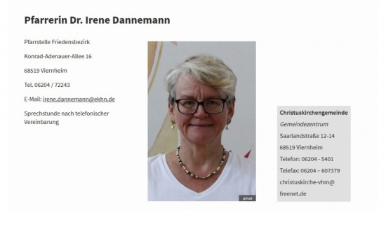Pfarrerin Dr. Irene Dannemann  