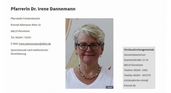 Pfarrerin Dr. Irene Dannemann  